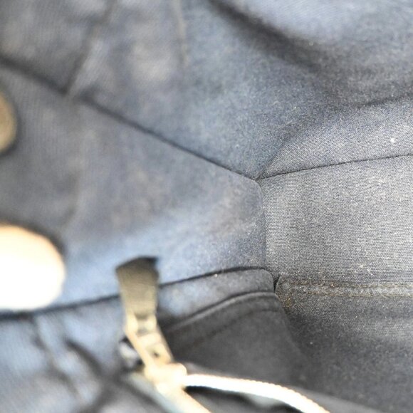 HERMES Logo Fourre Tour PM Hand Tote Bag Canvas Blue Black SHW France 09EF157 - Picture 8 of 14